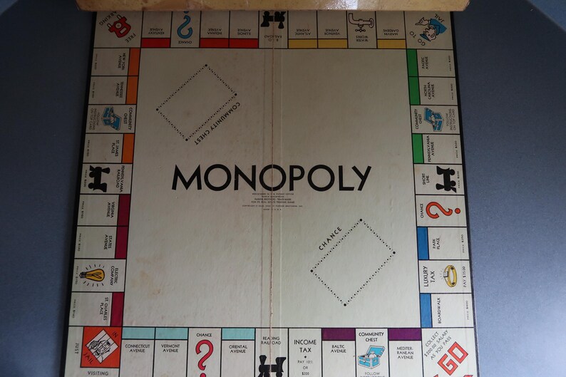 Iconic Monopoly Vintage 1954 Monopoly Game: Parker Bros. Real Estate Trading - Etsy