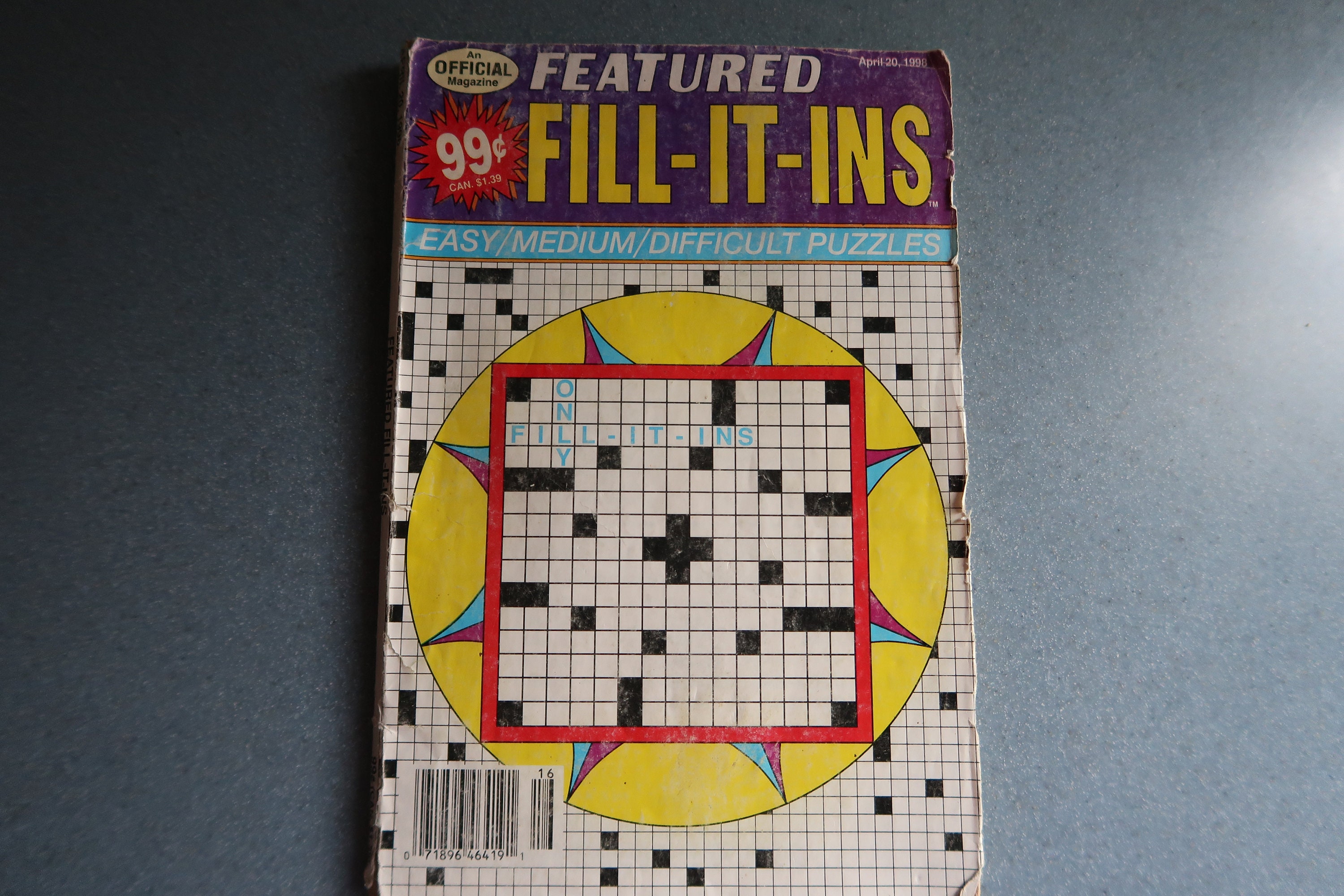 Vintage Fill-it-in Booklet Crossword Puzzle From April 20 - Etsy Australia