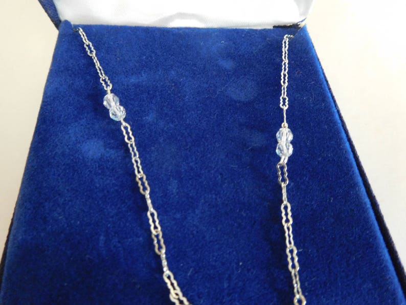 Vintage Gorham Sterling Silver Chain with Prism Crystal Balls 18 Inches image 4