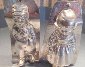 Dutch Boy and Girl #4208/74 and #4209/3 Vintage Metal Candy Mold