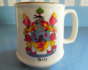 Vintage Daly Coat of Arms Coffee Cup Collectors Item Never Used Boxed In Excellent Vintage Condition By Modern China Ohio