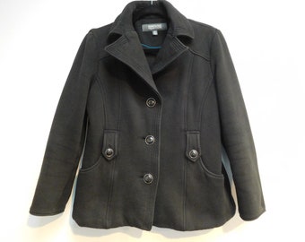 Vintage Kenneth Cole Reaction Black Pea Coat - Size M