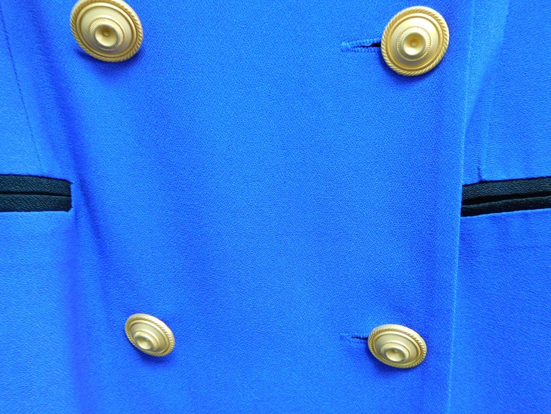 Vintage Danny /& Nicole Dressy Shirt Dress With Black Trim And Gold Buttons Detail Size 14 In Good Vintage Condition