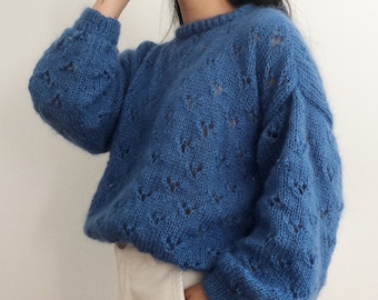 Pull en dentelle Goji PATTERN - Pull oversize en dentelle et mohair