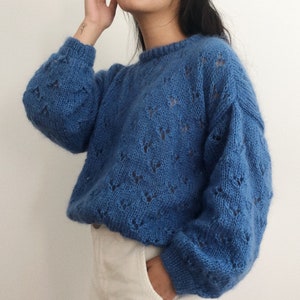 Goji Lace Sweater PATTERN Lace Mohair Oversized Sweater image 1