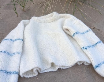 Neptune Sweater PATTERN - Beginner Friendly Sweater with Textured Sleeves