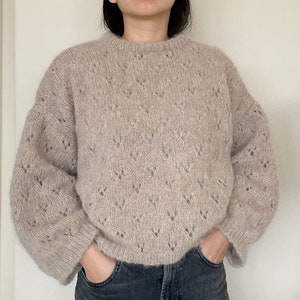 Goji Lace Sweater PATTERN Lace Mohair Oversized Sweater image 2