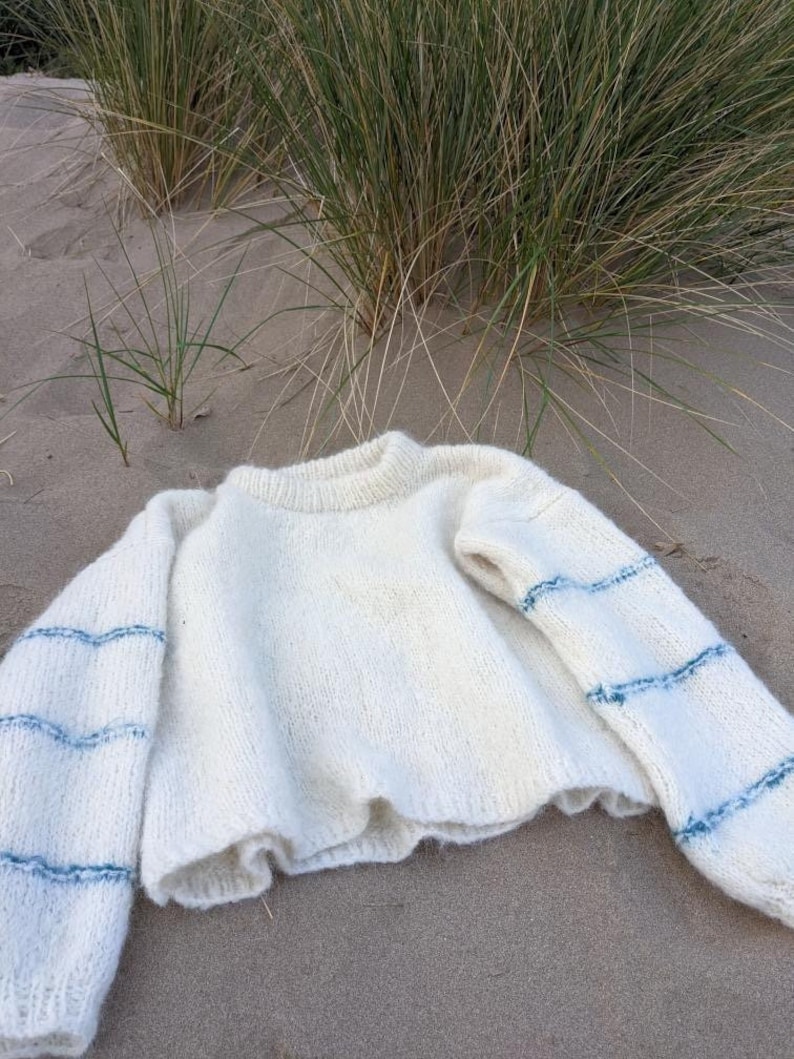 Neptune Sweater PATTERN Beginner Friendly Sweater with Textured Sleeves image 1