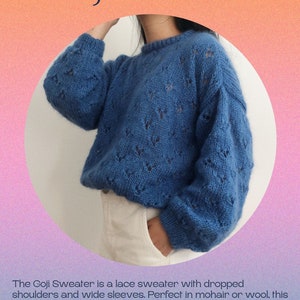 Goji Lace Sweater PATTERN Lace Mohair Oversized Sweater image 8