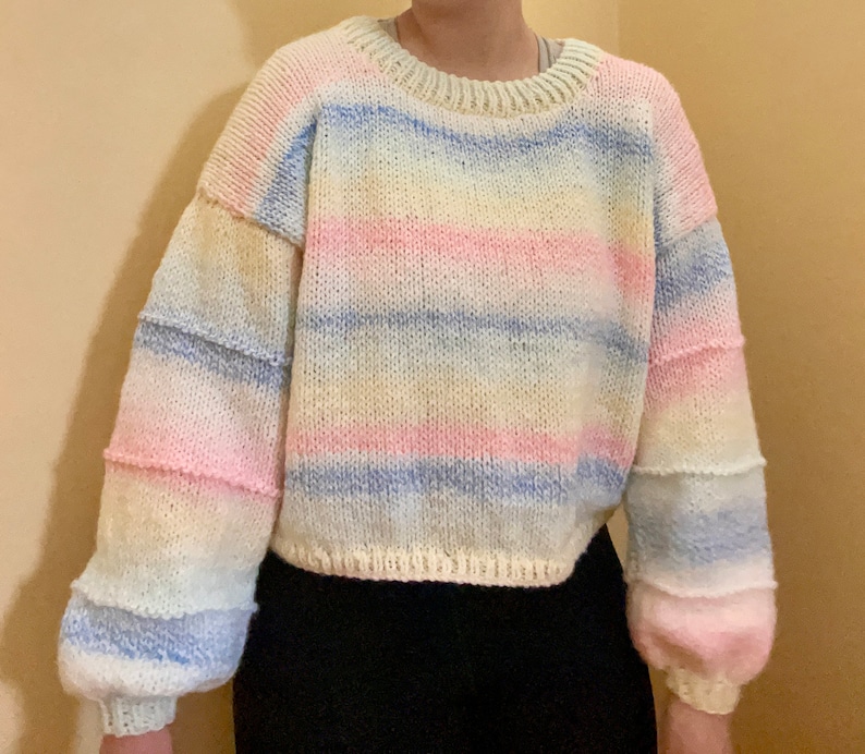 Neptune Sweater PATTERN Beginner Friendly Sweater with Textured Sleeves image 6