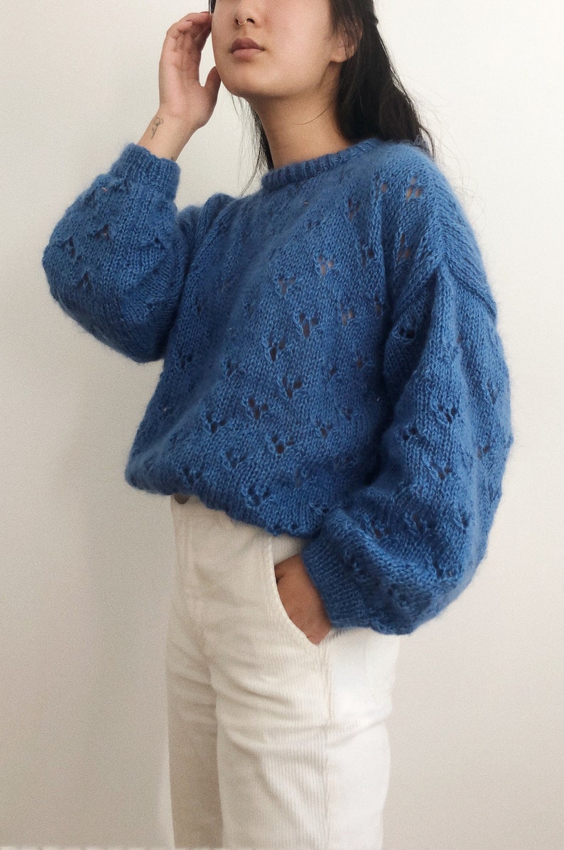 Goji Lace Sweater PATTERN Lace Mohair Oversized Sweater image 1