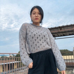 Goji Lace Sweater PATTERN Lace Mohair Oversized Sweater image 3