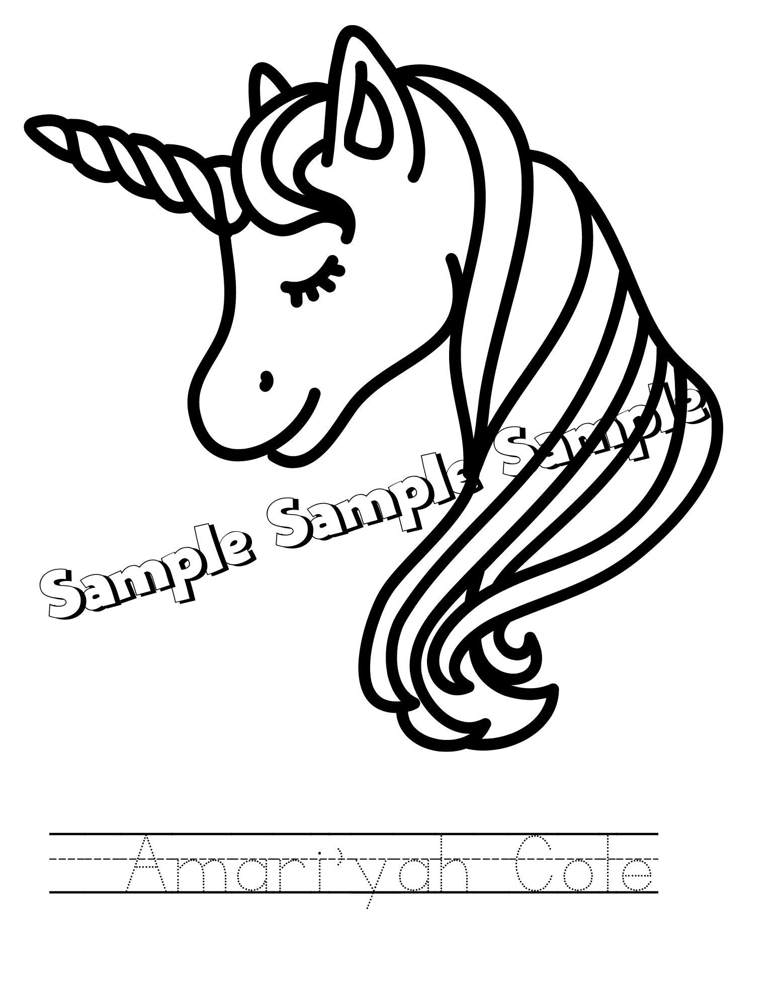 Custom Tracing Name Book Unicorn Theme Preschool Primary Penmanship Custom tracing name book unicorn theme preschool primary penmanship