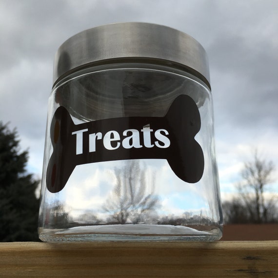 Personalized Dog Treat Jar Puppy Jar Vinyl Decal Jar Doggie | Etsy