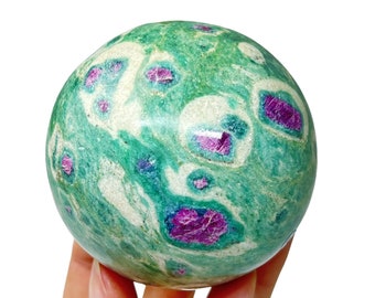 Ruby in Fuchsite Sphere, Ruby Sphere, Fuchsite Sphere, Crystal Polished Sphere