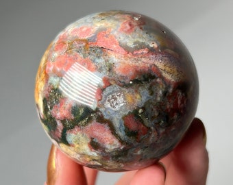 Rainbow Ocean Jasper Sphere, Spirit Jasper, Cosmic Jasper, Crystal, Mineral, Gemstone, Pastel Ocean Jasper Polished Sphere