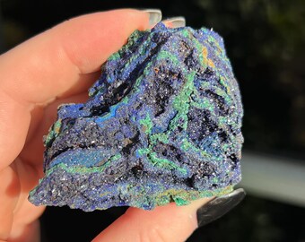 Azurite with Malachite Cluster, Azurite Cluster, Crystals, Minerals, Gemstones, High Grade, Azurite Malachite, Azurite Matrix