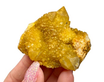 Sunshine Spirit Quartz Cluster, Yellow Spirit Quartz, Golden Healer Spirit Quartz, Cactus Quartz from South Africa,