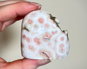 Old Stock Ocean Jasper Freeform, Rare, Polished Crystal, Orbicular Jasper, Old Vein, Gemstone, Mineral, Madagascar, Old Stock Ocean Jasper