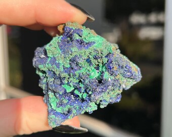 Azurite with Malachite Cluster, Azurite Cluster, Crystals, Minerals, Gemstones, High Grade, Azurite Malachite, Azurite Matrix
