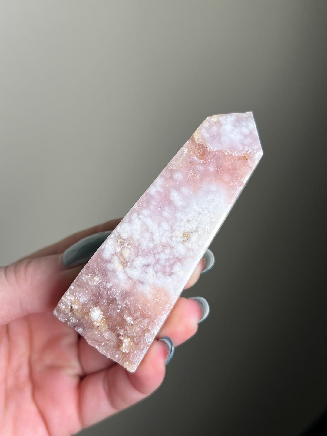 Bubblegum Pink Amethyst Tower, Pastel Flower Agate, Quartz Druzy