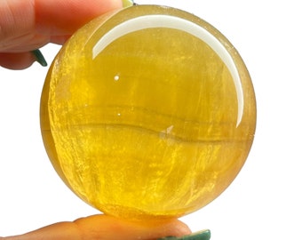 Yellow Fluorite Sphere, Polished Fluorite, Mineral, Crystal Sphere, Yellow Sphere