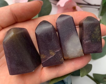 YOU PICK* Midnight Euphoralite, High Lithium Lepidolite Euphoralite Tower, Euphoralite, Polished, Crystal Point Tower Self Standing