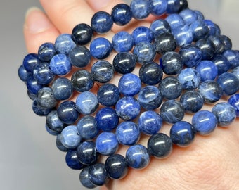 ONE* Sodalite Bracelet, Real, Natural, Crystal Bracelet, Mineral, Gemstone Crystal stretch bracelet