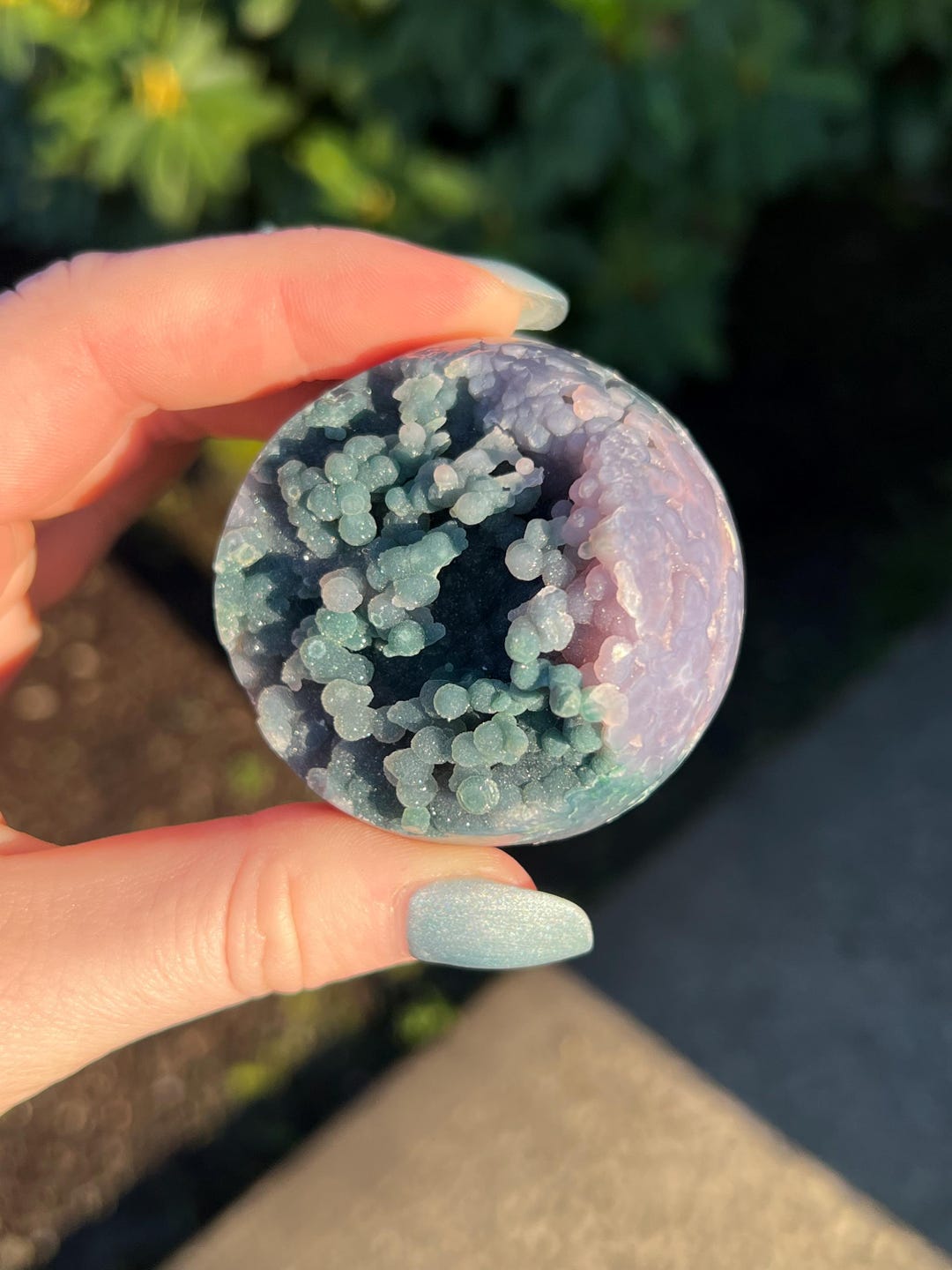 Bi-color Grape Agate Sphere, Druzy Crystal, Indonesia, Druzy, Sparkles ...
