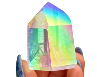 Angel Aura Cathedral Quartz, Etched Quartz, Crystal Cluster, Aura Crystal Self Standing Angel Aura Quartz