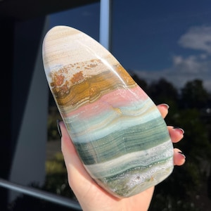 Ocean Jasper Sphere, Sea Jasper, Polished, Orbicular, Cloud OJ