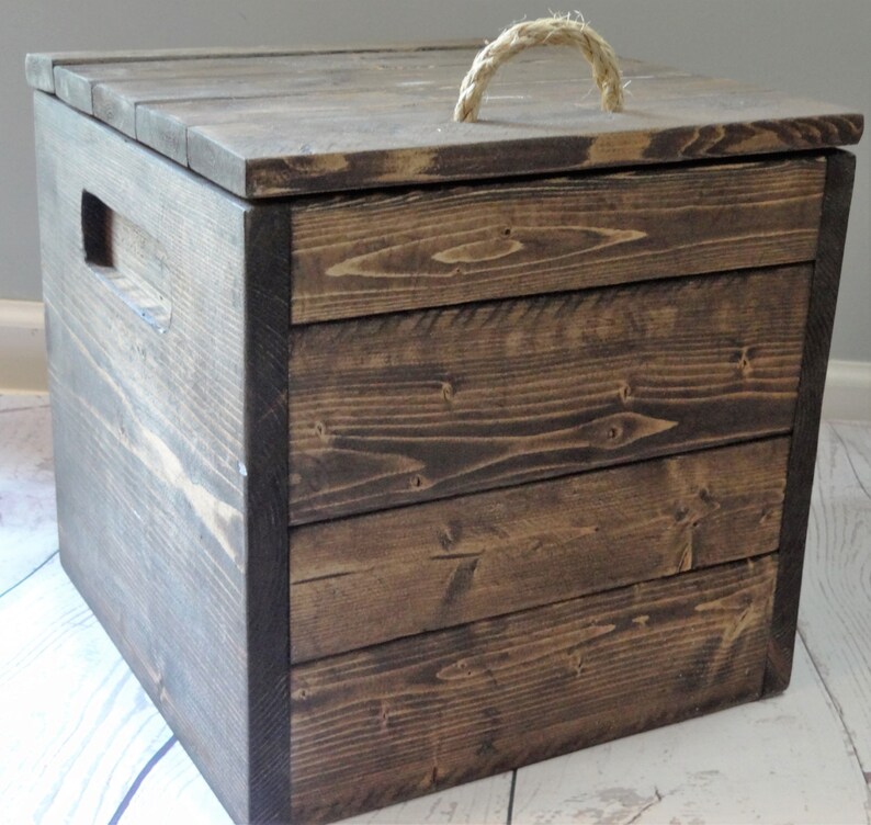 Square Wooden Box Storage Gift Personalized Toy Etsy
