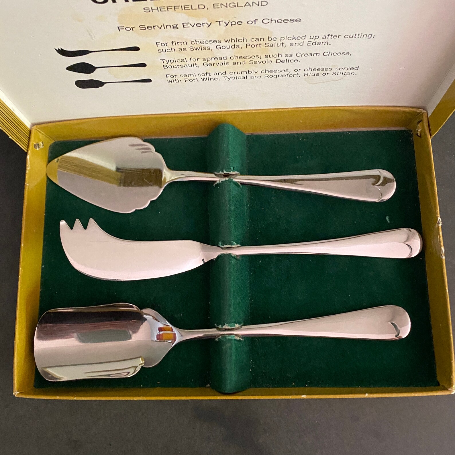 Vintage Cheesemaster Sheffield England 3 Piece Cheese Serving Etsy