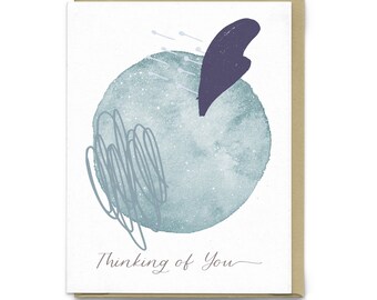 Thinking of You CCW | Greeting Card, Cosmic Crystal Witch, Modern Abstract Boho Art Print, Dreamy Moon Stars Print, Thinking of You Card