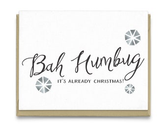 Bah Humbug | Funny Christmas Greeting Card for the Holidays, Sarcastic Christmas Card