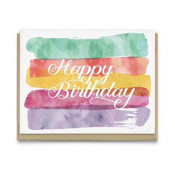 Aquarelle Joyeux Anniversaire Carte De Voeux Carte Etsy Aquarelle Joyeux Anniversaire Carte De Voeux Carte Etsy