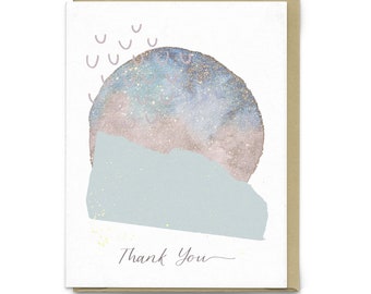 Thank You CCW | Greeting Card, Cosmic Crystal Witch, Modern Abstract Boho Art Print, Dreamy Moon Stars Print, Love Card, Thank You Card