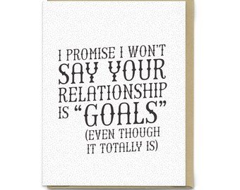 Relationship Goals | Greeting Card, Wedding Card, Love Card, Anniversary Card, Friendship Card, Millennial Card, Typography Design Greeting