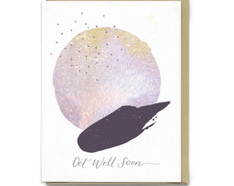 Get Well Soon CCW | Greeting Card, Cosmic Crystal Witch, Modern Abstract Boho Art Print, Dreamy Moon Stars Print, Sympathy Card, Health Card