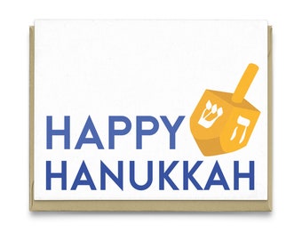 Happy Hanukkah | Jewish Greeting Card,  Hanukkah Card, Chanukah Card, Winter Holiday Card, Jewish Holiday Greeting Card, Christmas Card