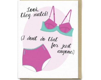 Underpants | Greeting Card, matching underwear, funny card, valentine card, valentines day card, anniversary card, wedding card, love card