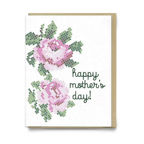 Mom Embroidery Card Mom Embroidery Card