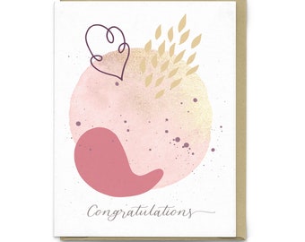 Congratulations CCW | Greeting Card, Cosmic Crystal Witch, Modern Abstract Boho Art Print, Dreamy Moon Stars Print, Congrats Card