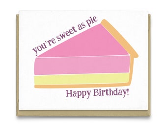Tu es doux comme | Carte de vœux, carte d’anniversaire, carte de célébration, joyeux anniversaire, carte bday, carte d’anniversaire de tarte, carte pour mère, pour elle