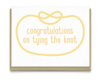 Congratulations on Tying the Knot | Greeting Card, congratulations card, wedding card, engagement card, tie the knot, nautical card, love