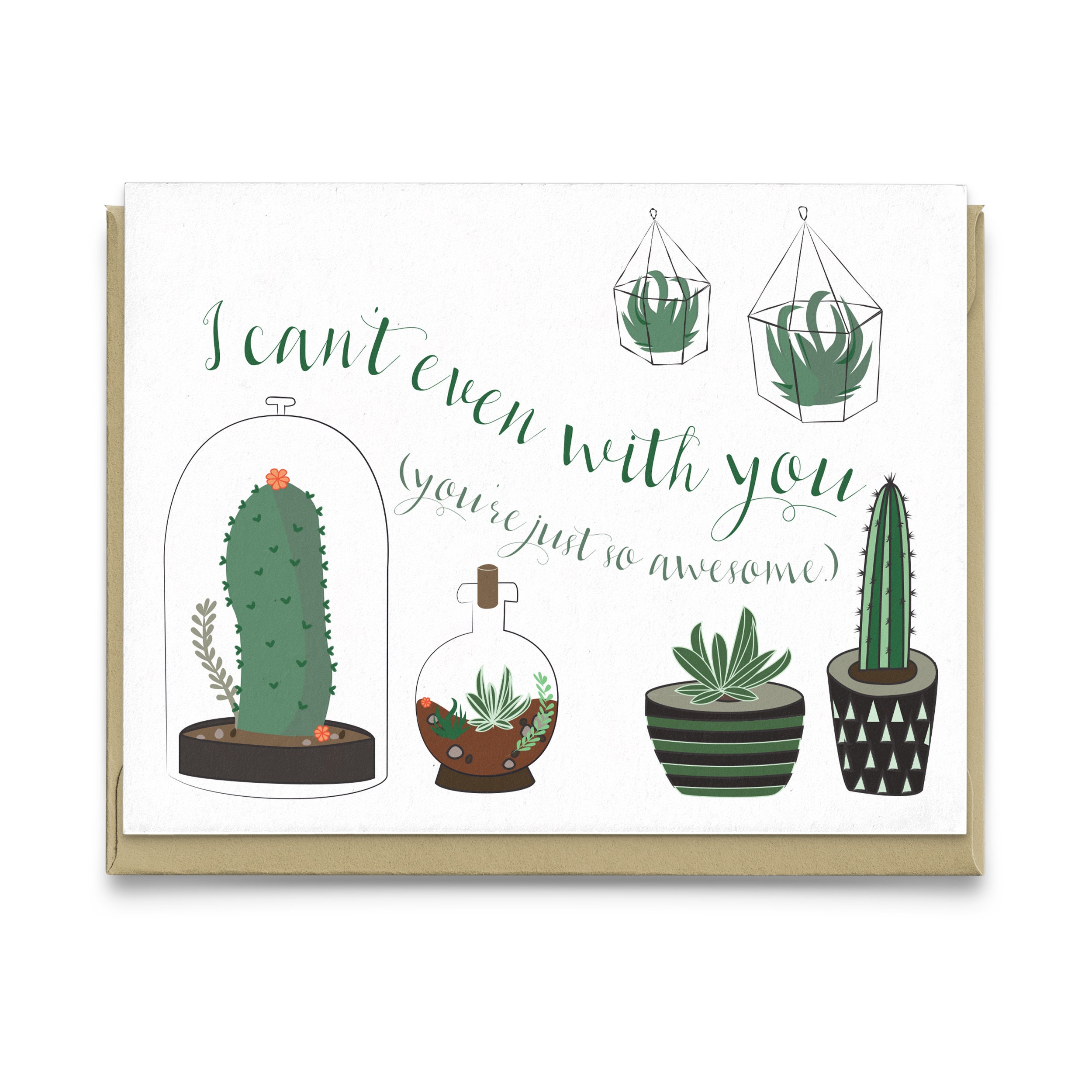 Can T Even Cactus Greeting Card Love Card Friendship Etsy Singapore