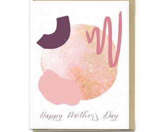 Happy Mother's Day CCW | Greeting Card, Cosmic Crystal Witch, Modern Abstract Boho Art Print, Dreamy Moon Stars Print, Mother's Day Card