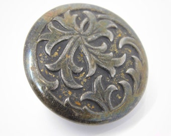 1 rare 19c champleve foil and gilt rococo button 22mm or 2.2cm diameter.