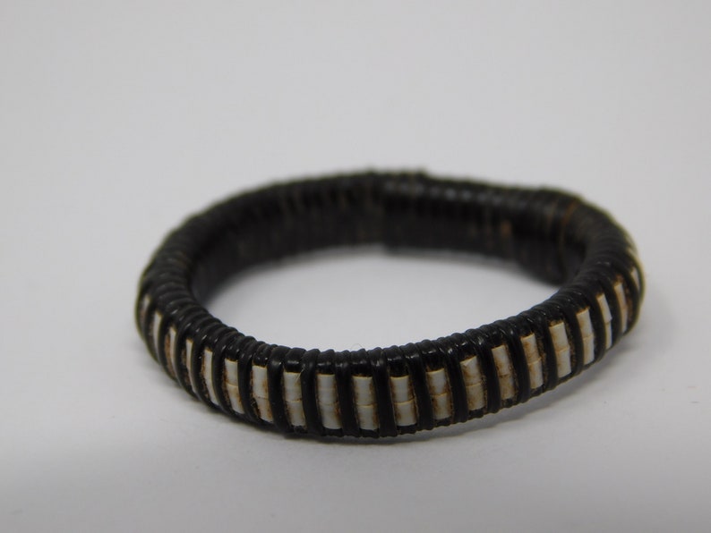 nylon thread leather braided ring ethnic work