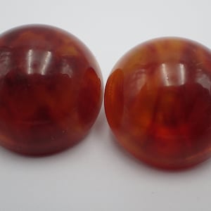 Boucles D'oreilles Clip Vintage Années 80 - Bakélite, Pendantes, Couleur Marron Doré